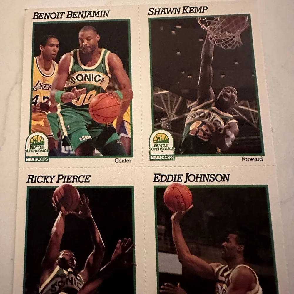 Set of 11 New 1991-1992 Seattle SuperSonics Trading Cards